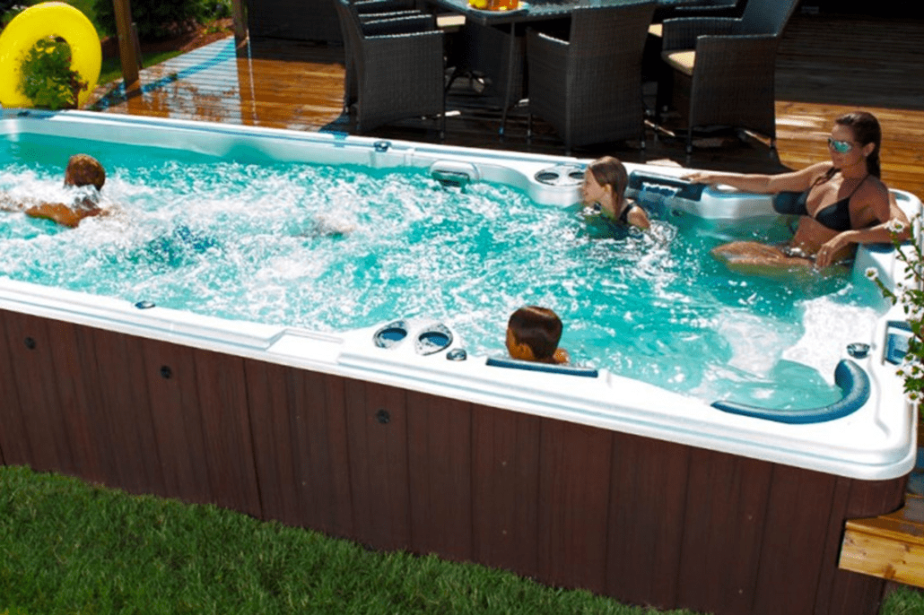 Массажный бассейн. Плавательный спа бассейн с противотоком. Джакузи Premium Leisure 850. Спа бассейн Jacuzzi. Гидромассаж в бассейне.